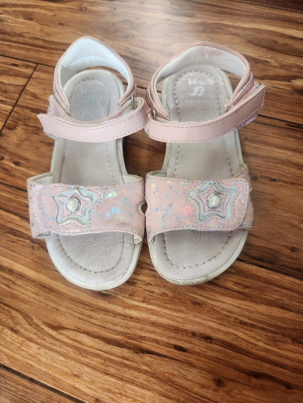 Bata Girls Pink Sparkle Star Strap Sandals EU 28 (US 11)
